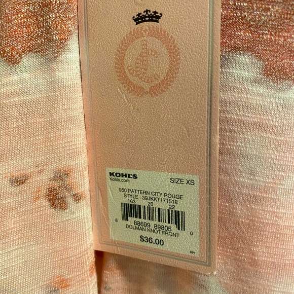 Brand NEW, Juicy Couture Pink tie dye over sized Batwing Blouse - Picture 5 of 7